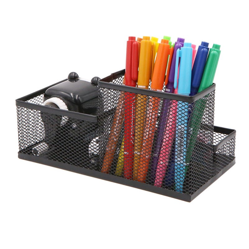 Apol Metal Wired Mesh Design Multifunctional Desk Organizer,Desk Tidy,Pen Holder,Card Case,Storage Box for Home Office Desktop Decration - Image 4